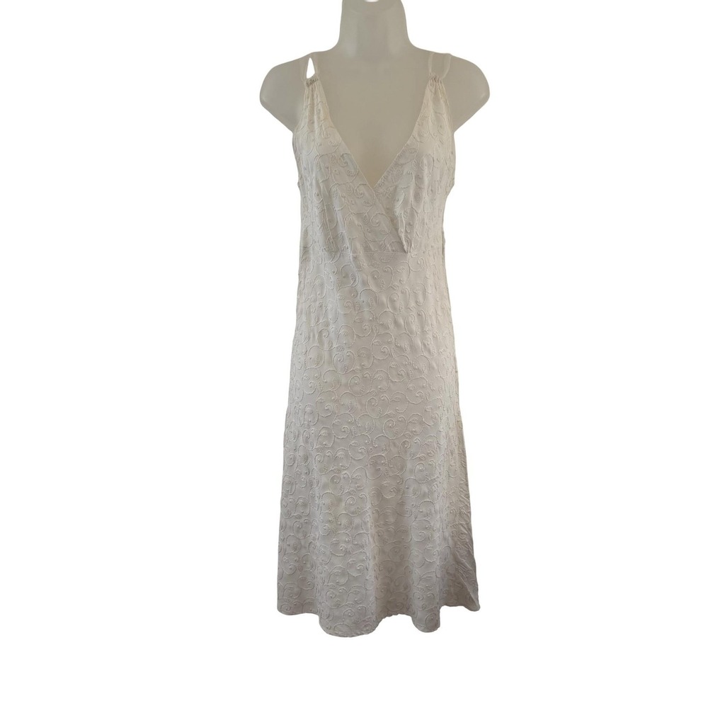 Angela Ekorny White Embroidered Mini Dress Small Y2K Fairy Cottagecore Bridal
